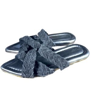 Rag & Bone Women Criss Cross Slide Sandal Lewis Braided Pointed Toe Black 38 8